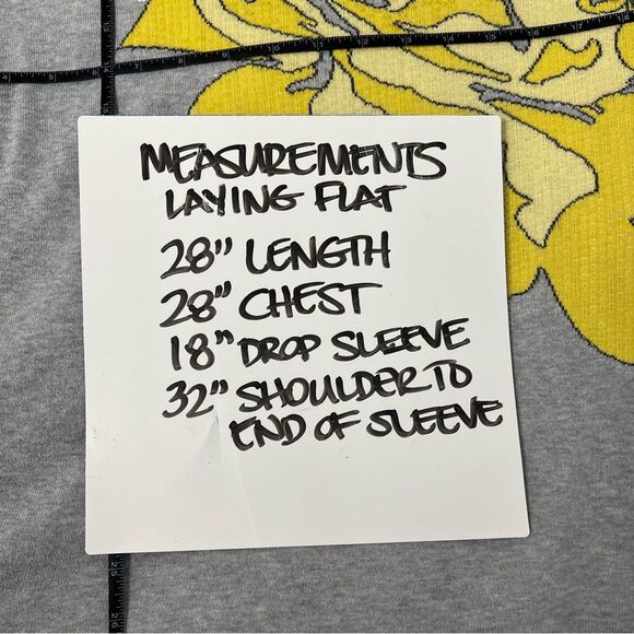 Joan Vass Rose Striped Cotton Sweater Grey Yellow Women’s Size 2X - Picture 9 of 10